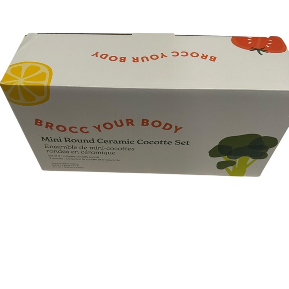 Brocc Your Body Mini Round Ceramic Cocotte Set New in Box - Picture 6 of 8